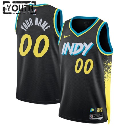 Barn Indiana Pacers Tröja Skräddarsydda Nike 2023-24 City Edition Svart Swingman